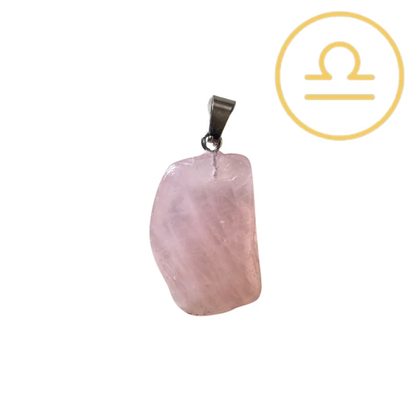 Mérleg - rózsakvarc medál