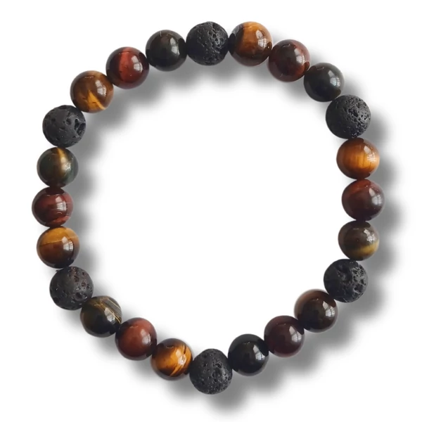 3 szem karkötő lávakővel