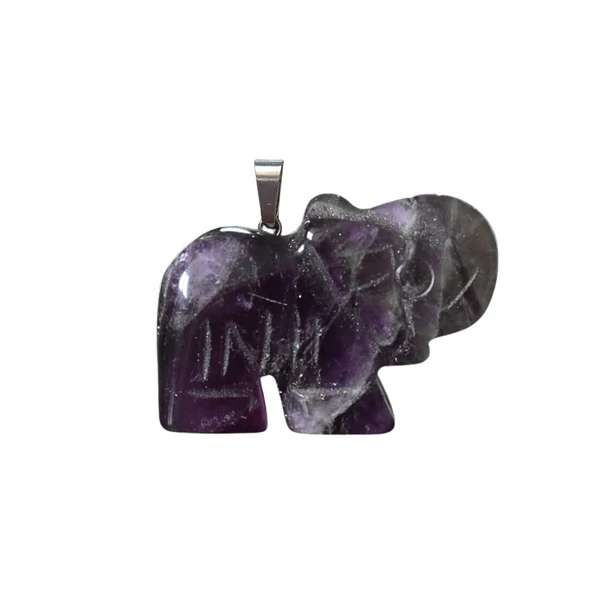 Ametiszt elefánt medál