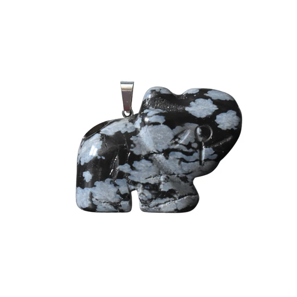 Obszidián elefánt medál