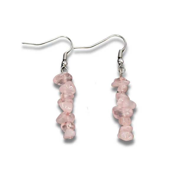 Rózsakvarc fülbevaló
