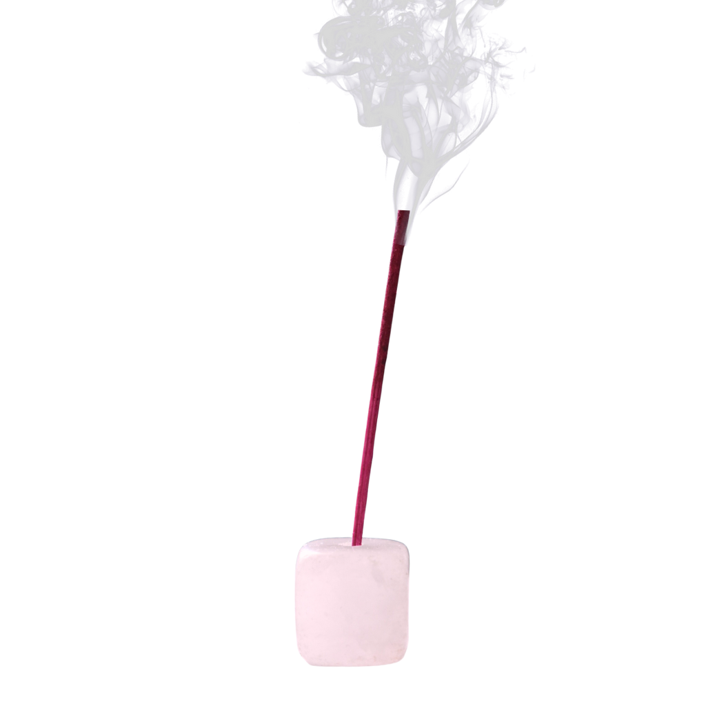 Füstölő tartó rózsakvarc